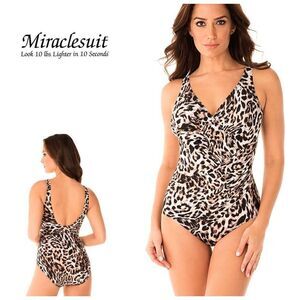 New Miraclesuit animal print one piece. Size 12. Retails $166